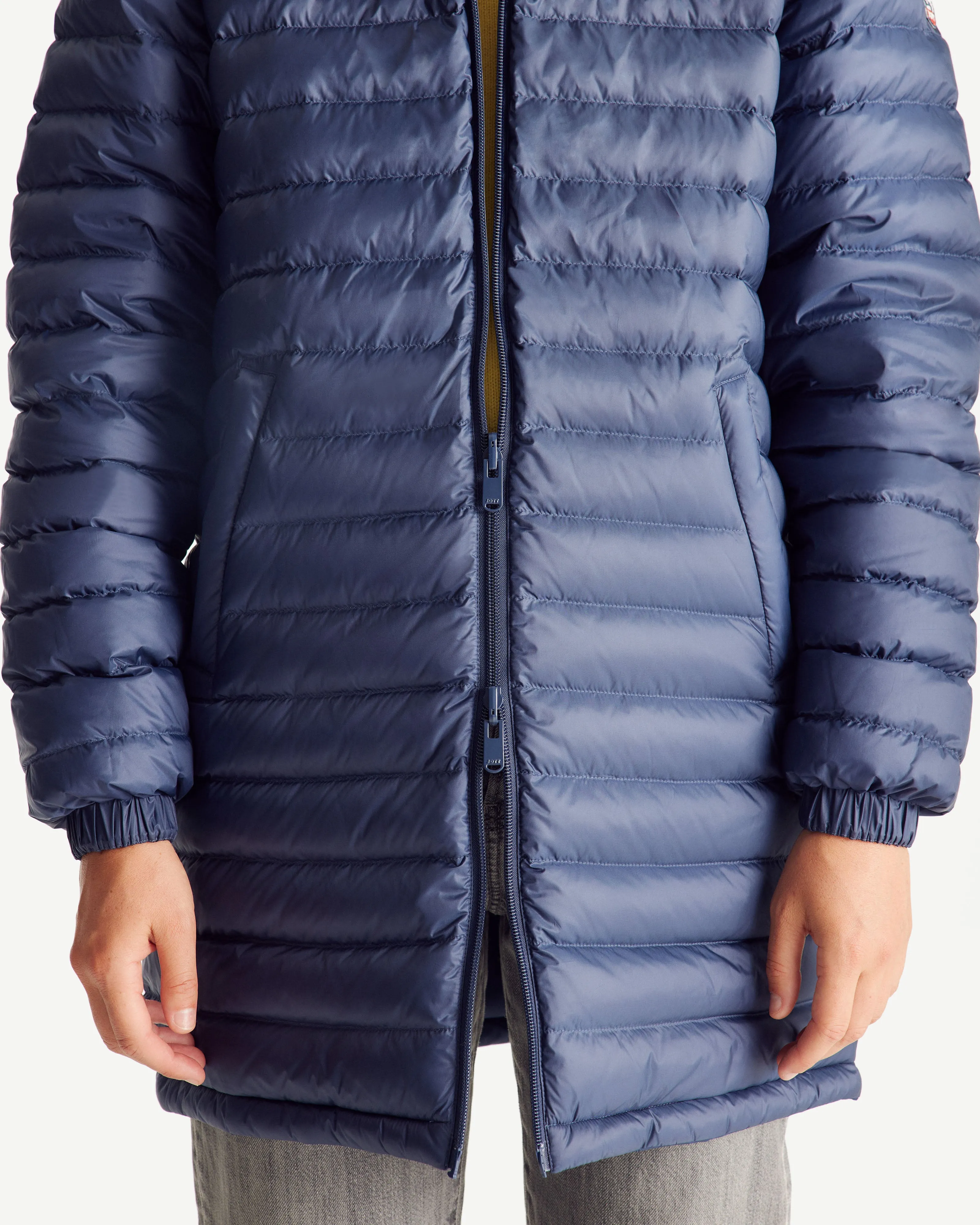 Navy Roma 2.0 long reversible puffer jacket