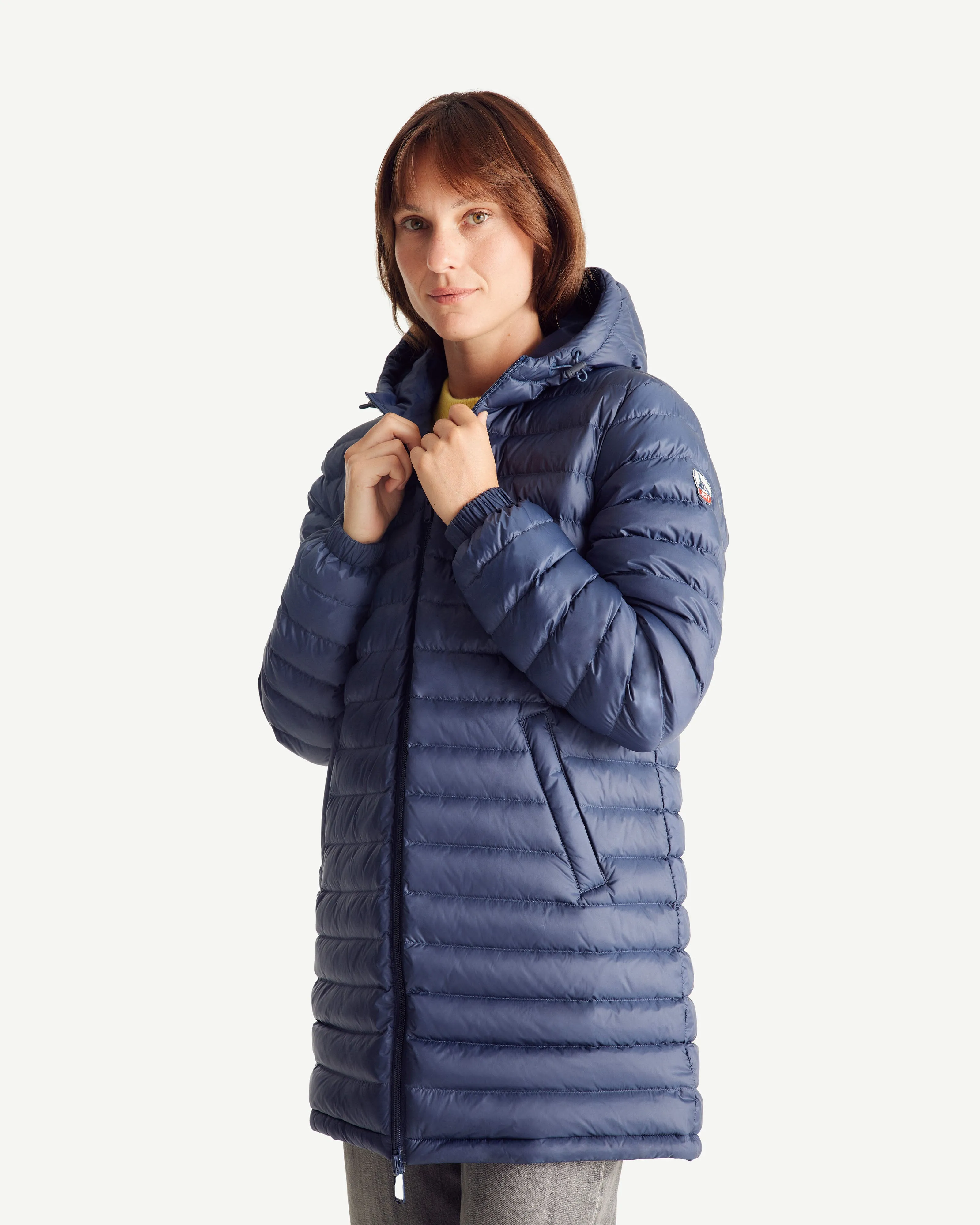 Navy Roma 2.0 long reversible puffer jacket