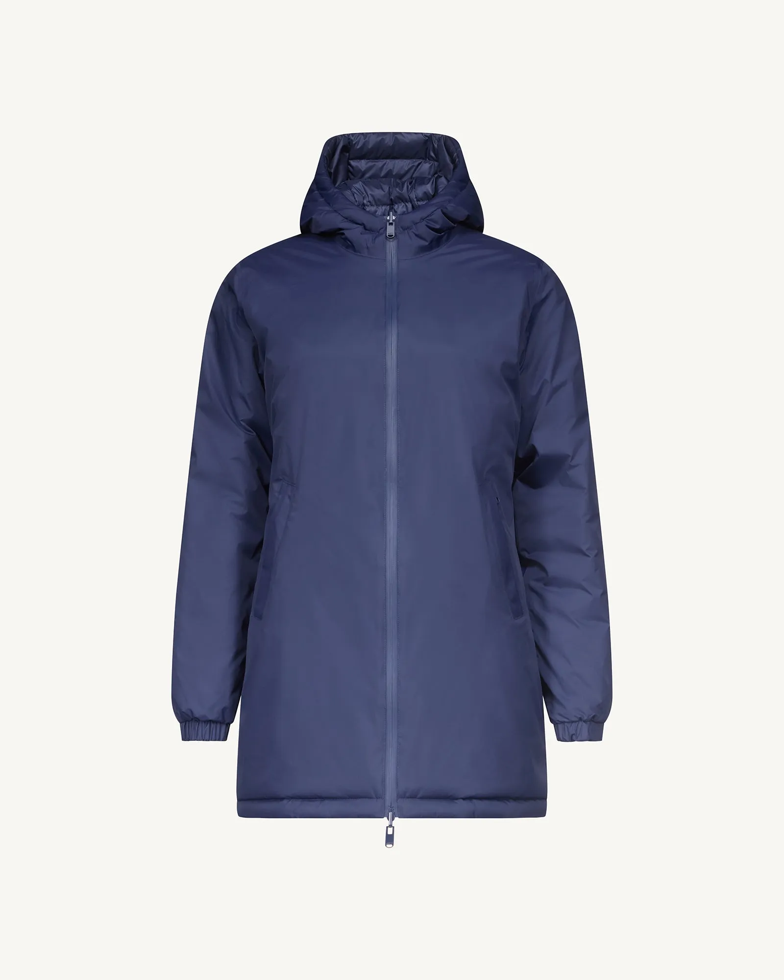 Navy Roma 2.0 long reversible puffer jacket
