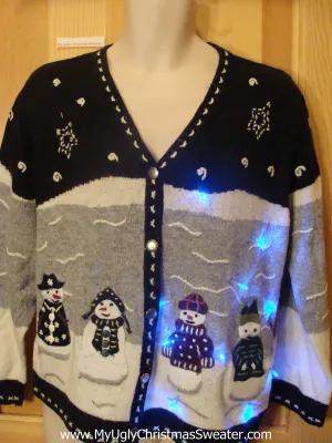 Need to Buy Christmas Sweaters? Light Up Sweater Winter Wonderland Snowman