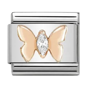 NOMINATION Charm Rose Gold with CZ Butterfly