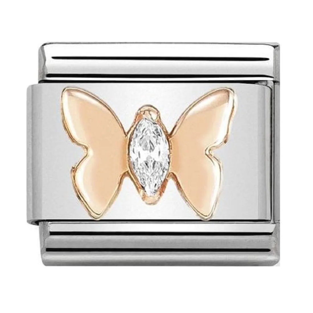 NOMINATION Charm Rose Gold with CZ Butterfly
