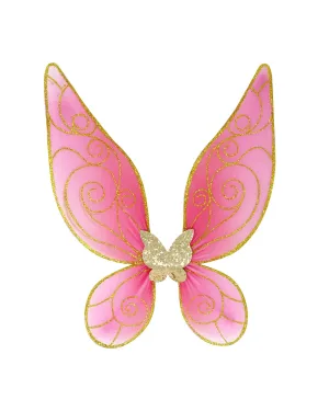 Pink Poppy Butterfly Ballet Pink and Gold Sparkle Wire Wings