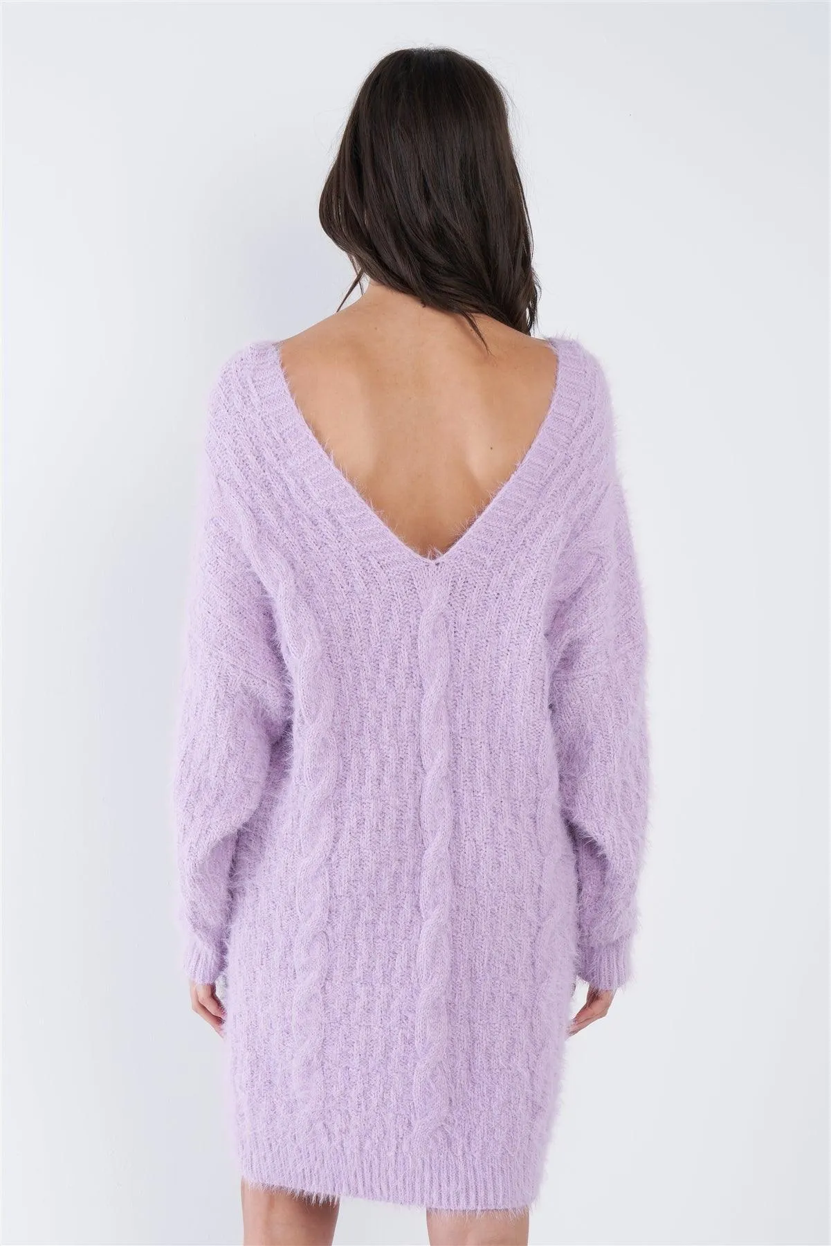 Purple Fuzzy Sweater Dress /4-2-1