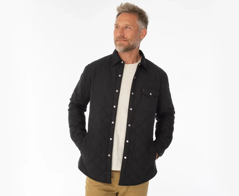 Quilted Shacket - Black