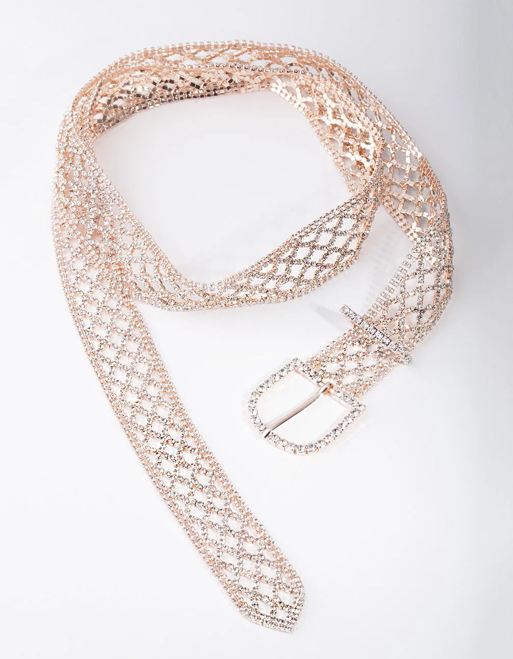 Rose Gold Filigree Diamante Belt