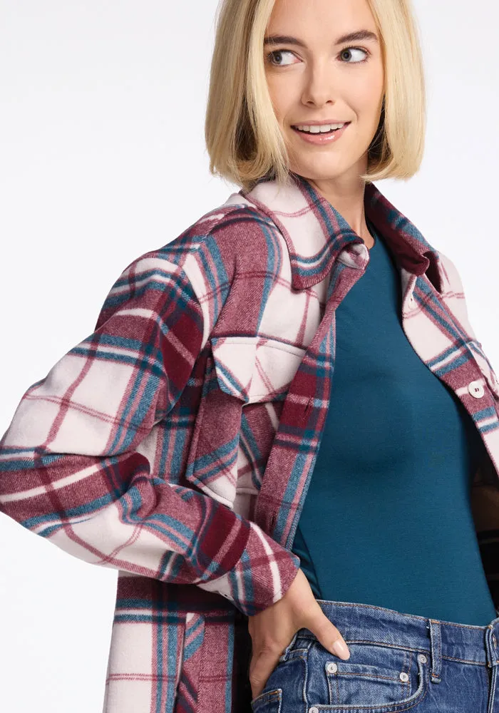 Sawyer Shacket • Final Sale Deals! - Frozen Cranberry Plaid