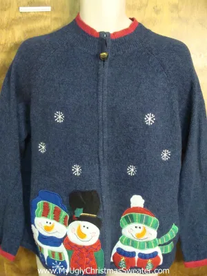 Snowmen Enjoying the Snow Ugly Sweater for Xmas