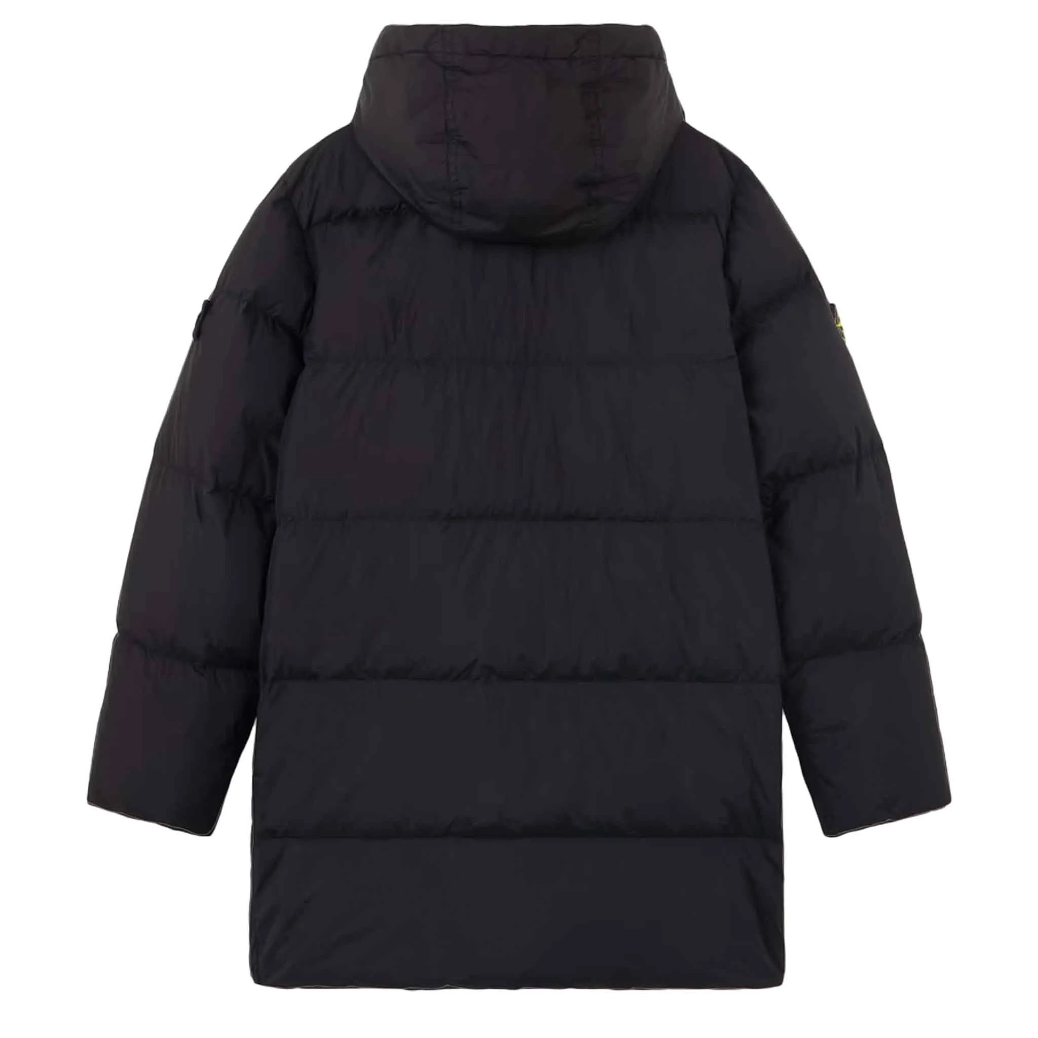 Stone Island Junior Crinkle Reps Nylon Down Parka in Black