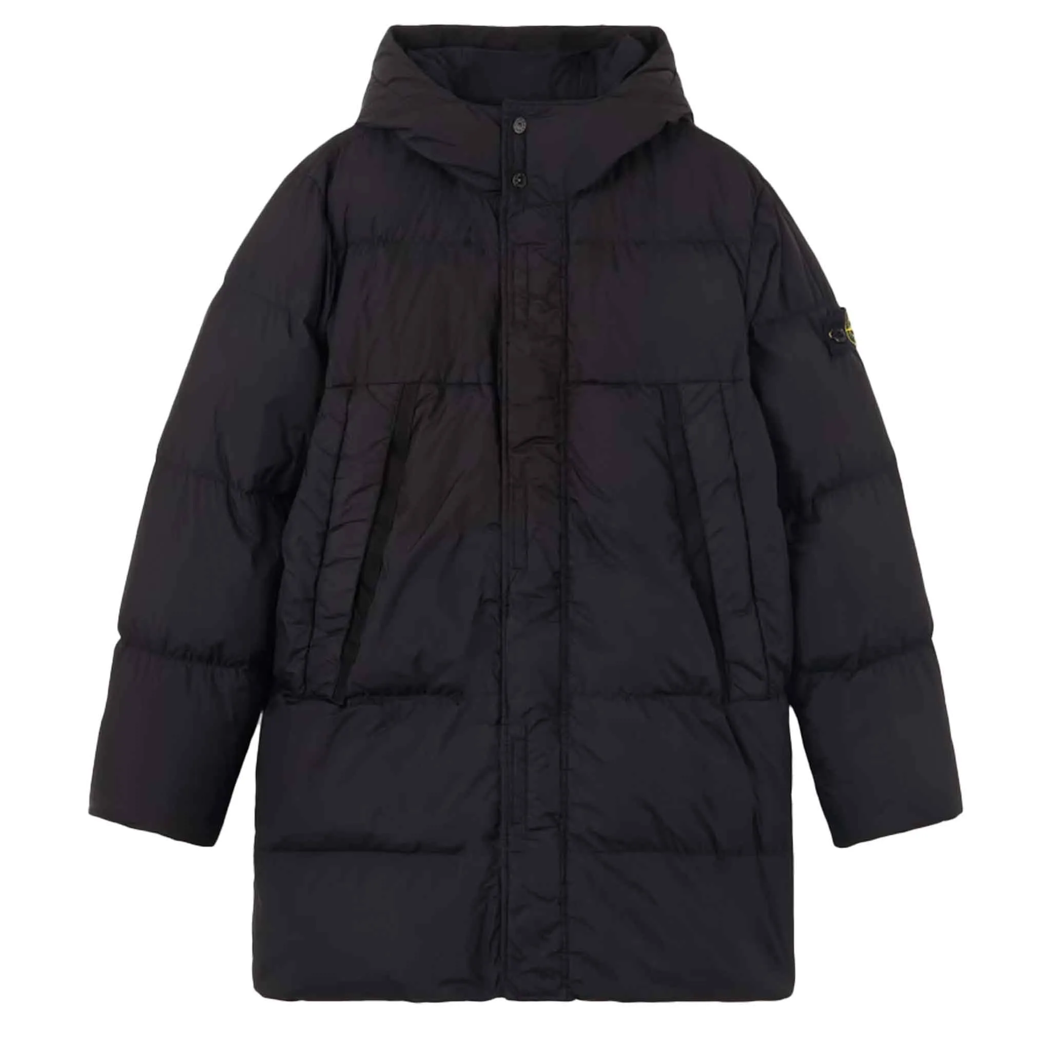 Stone Island Junior Crinkle Reps Nylon Down Parka in Black