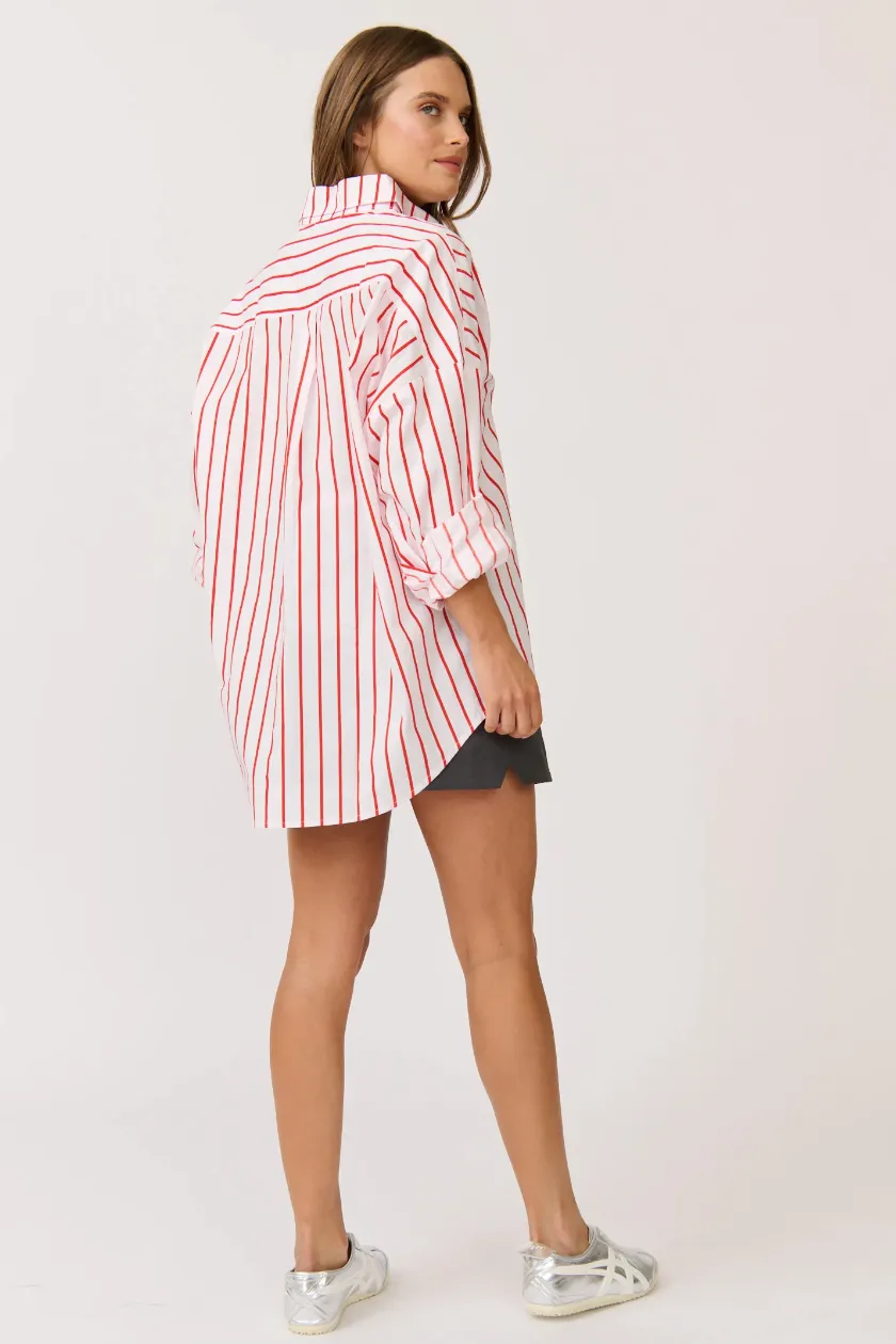 Tammy Shirt, Campari Stripe