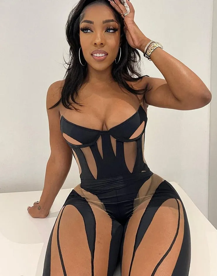 top Corsetto mesh donna