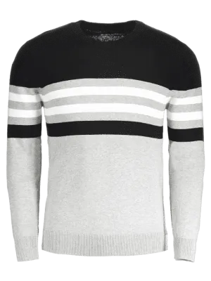 Trendy Crew Neck Striped Sweater