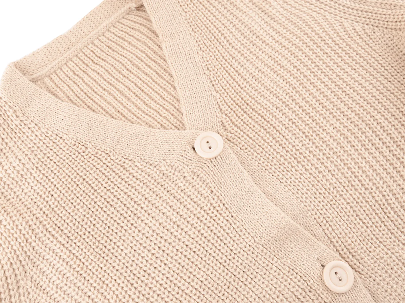 Women Lantern Sleeve Cardigan Button Down Open Front Knit Sweater Coat