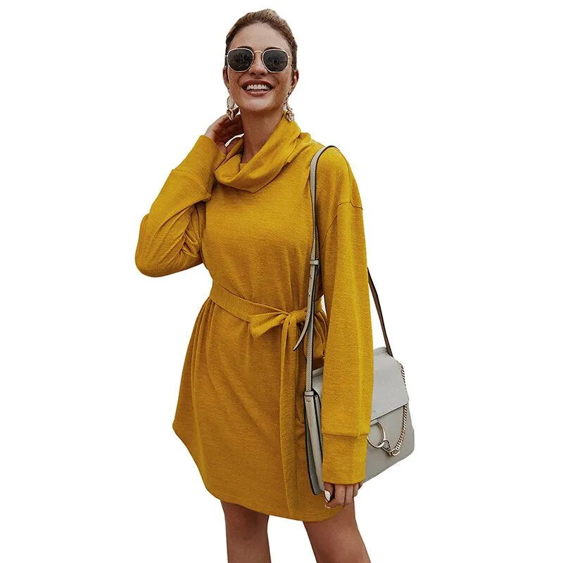 Women's Autumn Casual Long Sleeve Sweater Dress