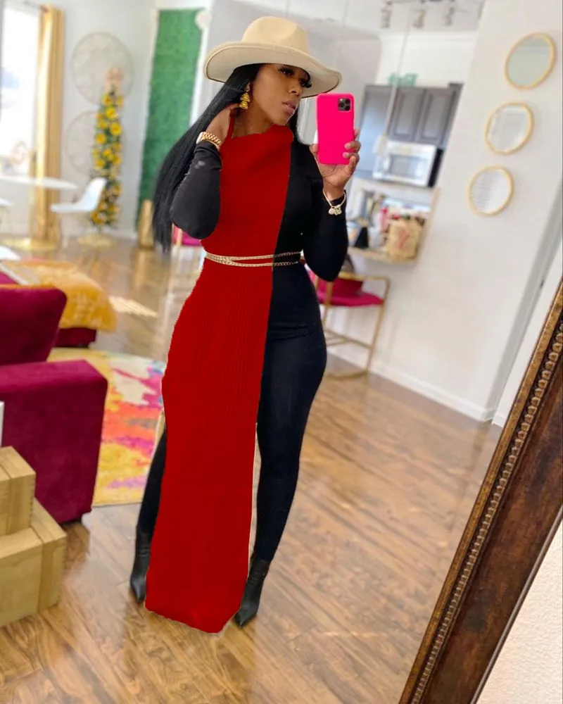 Women’s Knitted Overlay Sweater Dress
