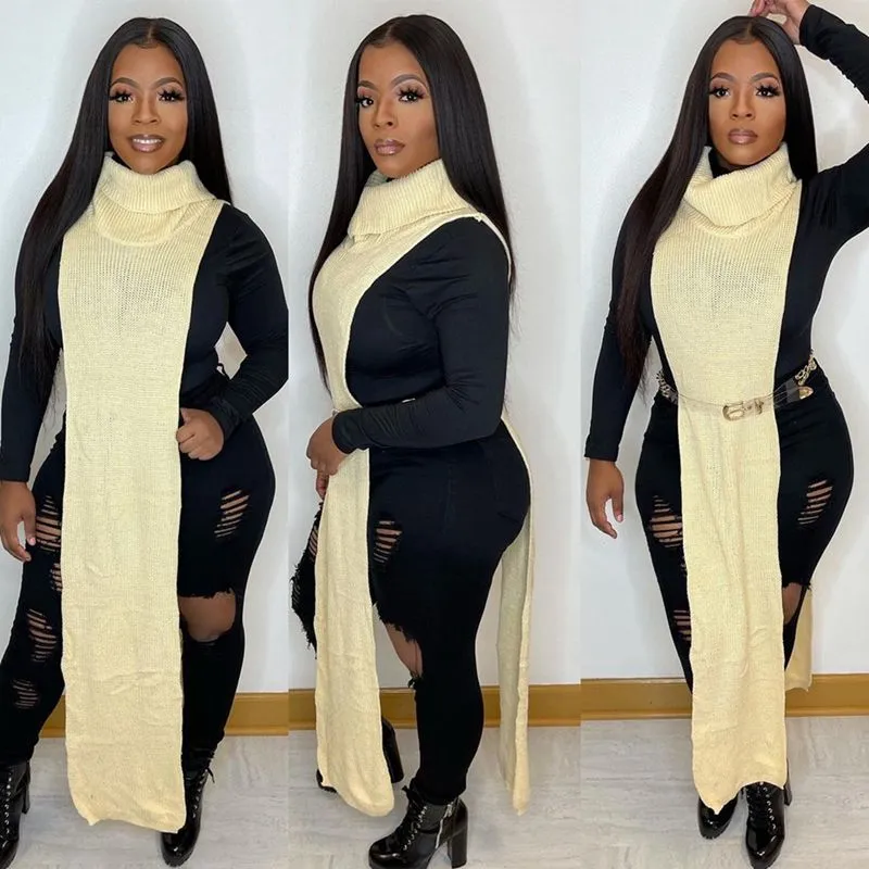 Women’s Knitted Overlay Sweater Dress
