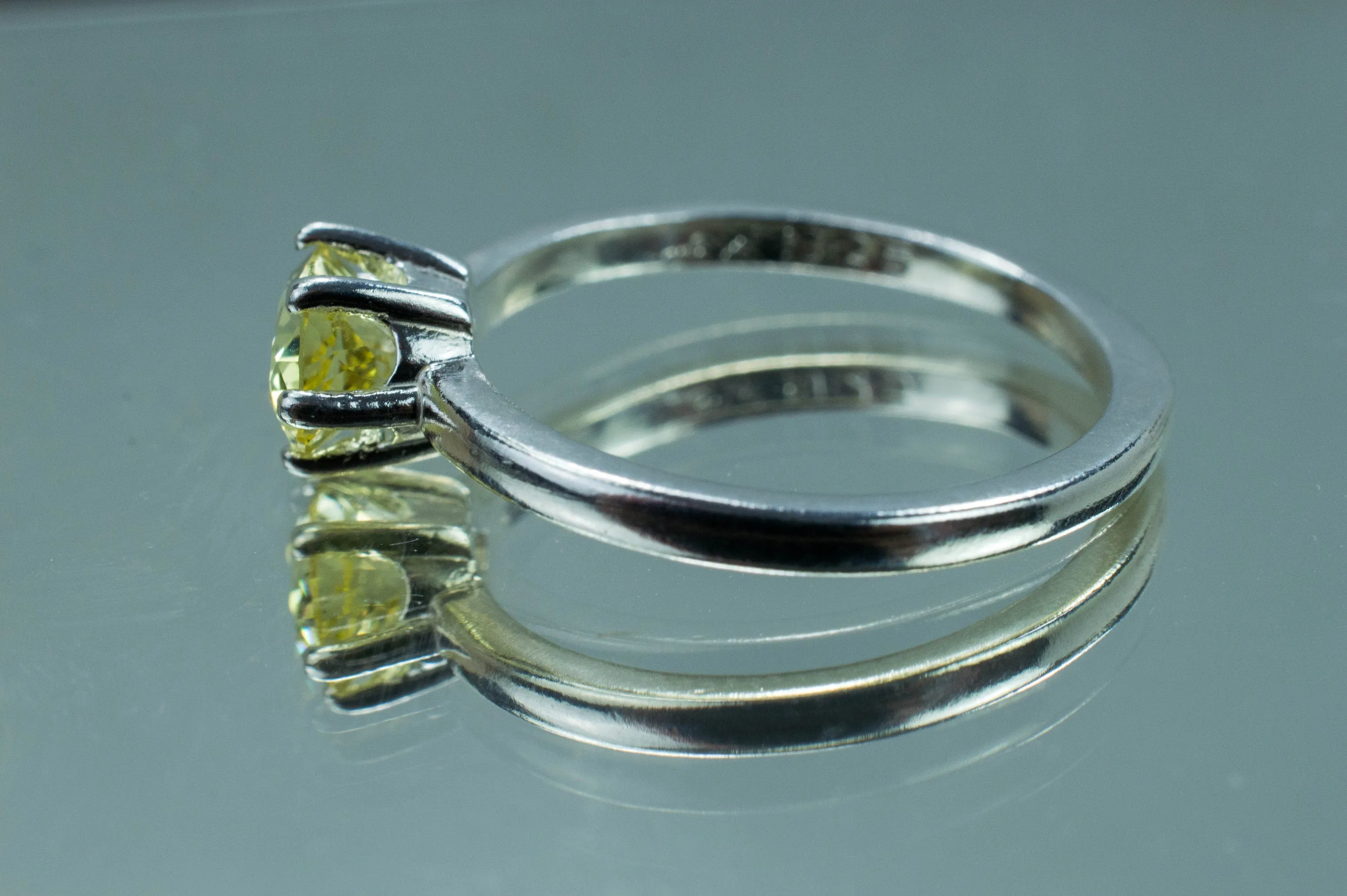 Yellow Danburite Ring; Genuine Untreated Tanzania Danburite