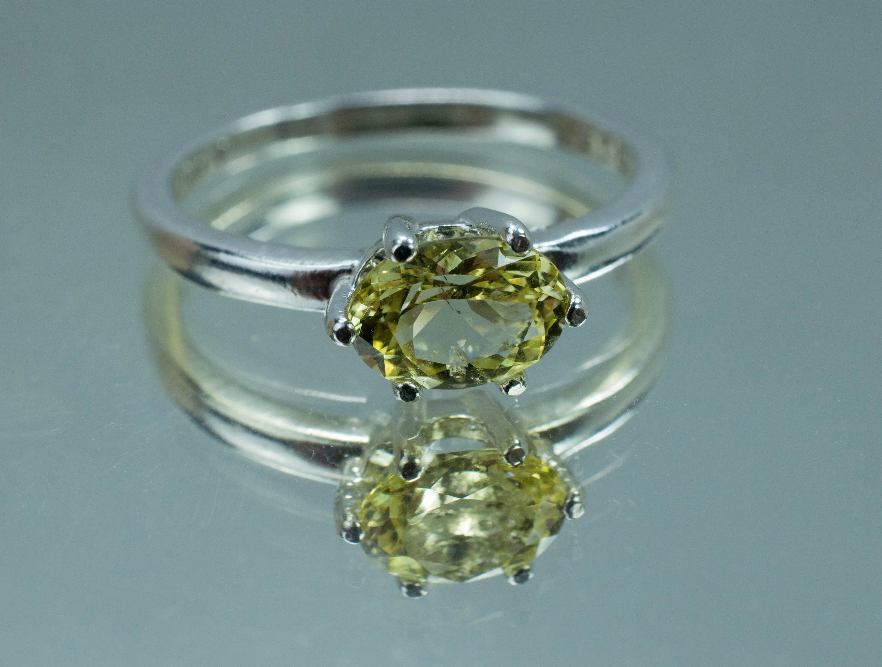 Yellow Danburite Ring; Genuine Untreated Tanzania Danburite