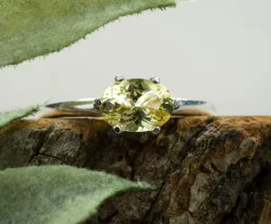 Yellow Danburite Ring; Genuine Untreated Tanzania Danburite