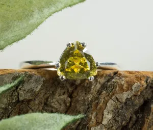 Yellow Danburite Sterling Silver Ring; Genuine Untreated Mexico Danburite; Danburite Ring