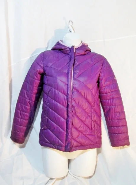 Youth Kids Girls COLUMBIA Puffer Jacket Coat Hood Down PURPLE M Childrens
